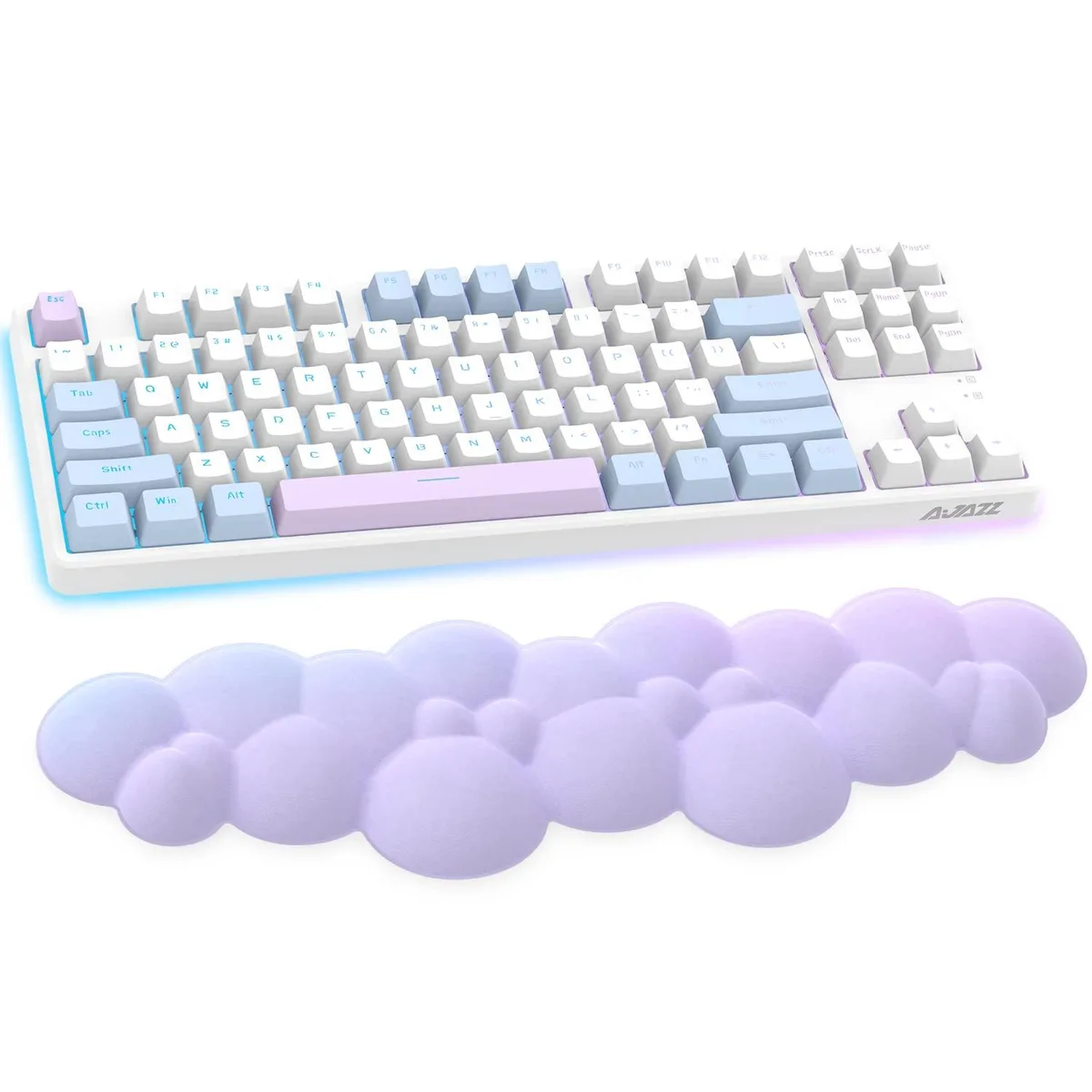  ATTACK SHARK Series 1 Model 1 Purple Cloud Wrist Rest 15 x 4.4 x .1 in — product photo