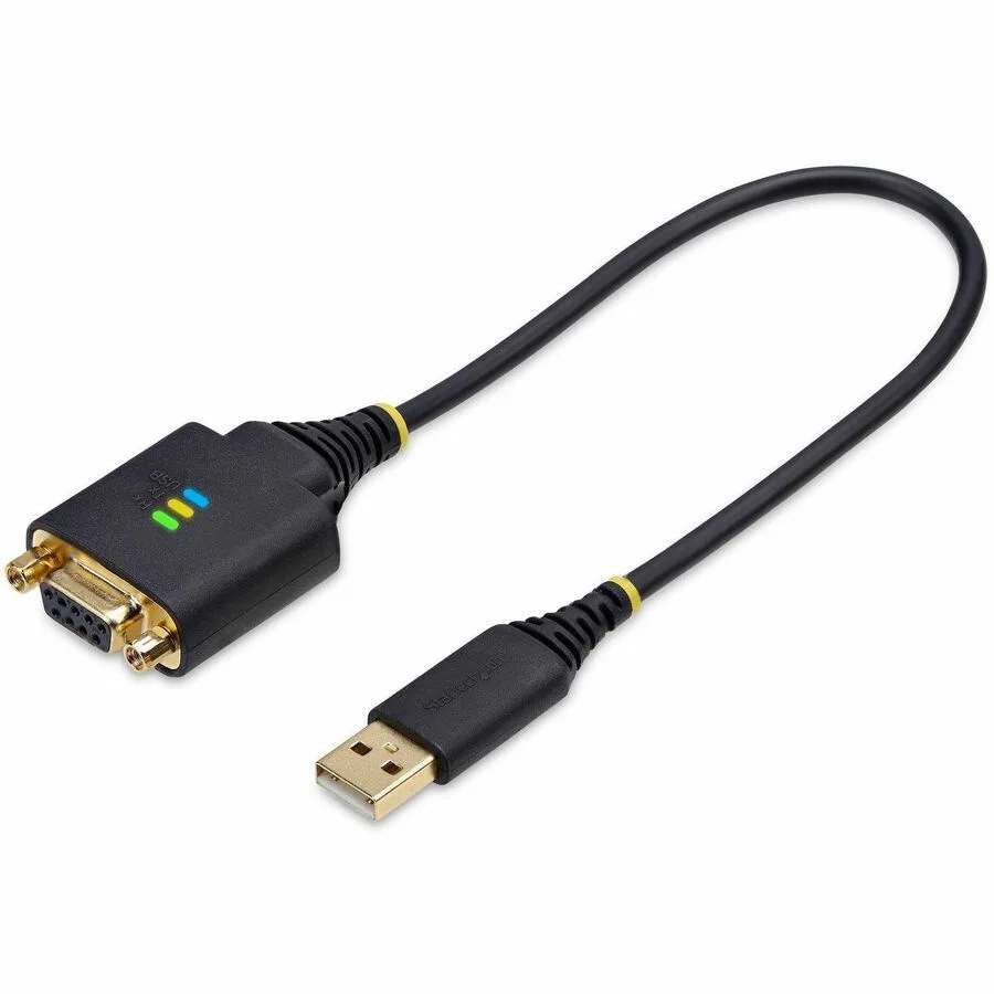 Short USB cable with DB9 serial connector and thumbscrews