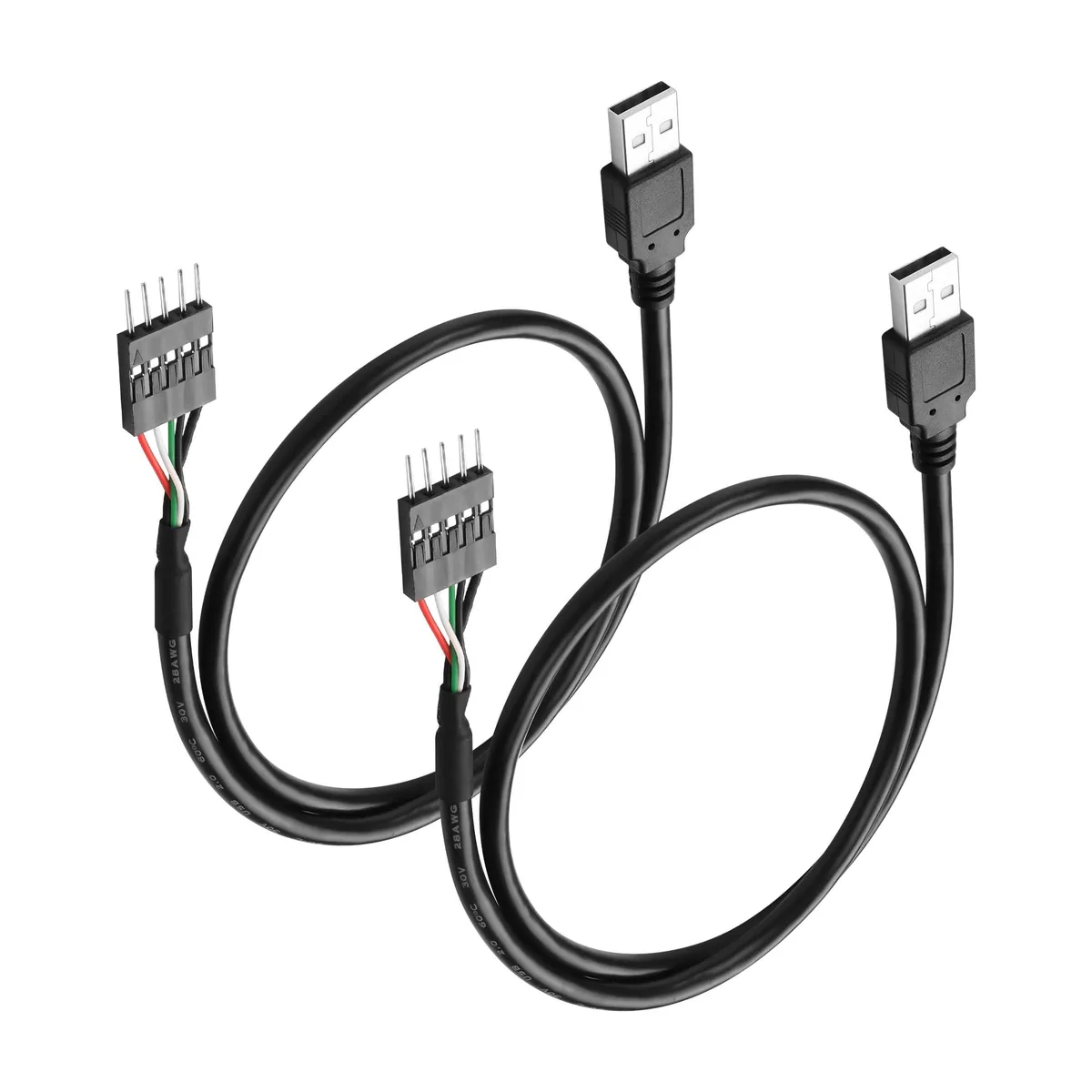No Sew No Sew USB 2.0 Male to Dupont 5 Pin Male Cable 50cm 2-Pack — product photo