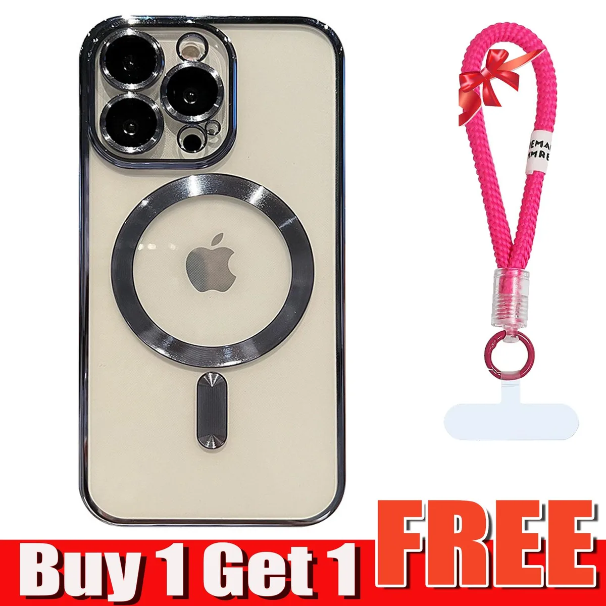 Pezin &amp; Hulin Pezin &amp; Hulin MagSafe Clear Case for iPhone 13 with Lanyard Black — product photo