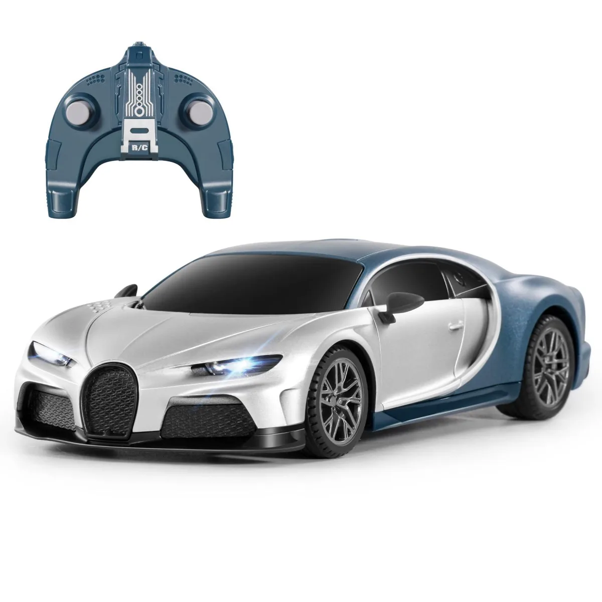 1/24 scale diecast Bugatti Chiron RC car with headlights