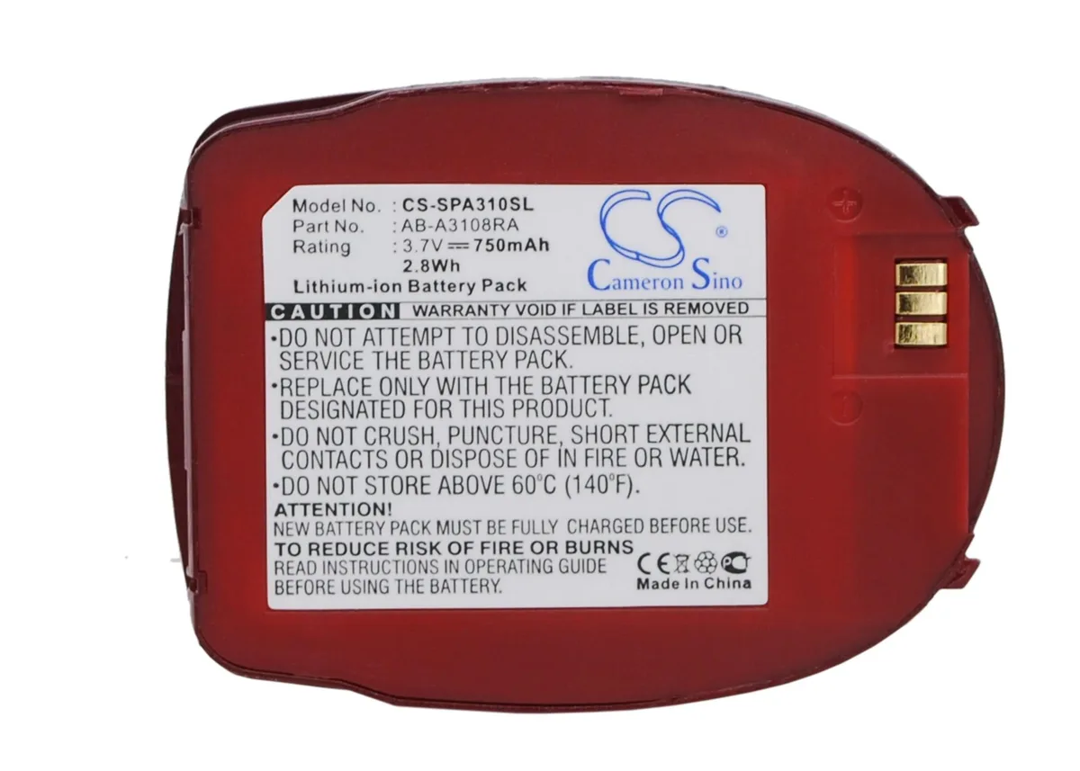 Cameron &amp; Co Cameron &amp; Co DS-CS-SPA310SL cell phone battery 750mAh 3.7V Red — product photo