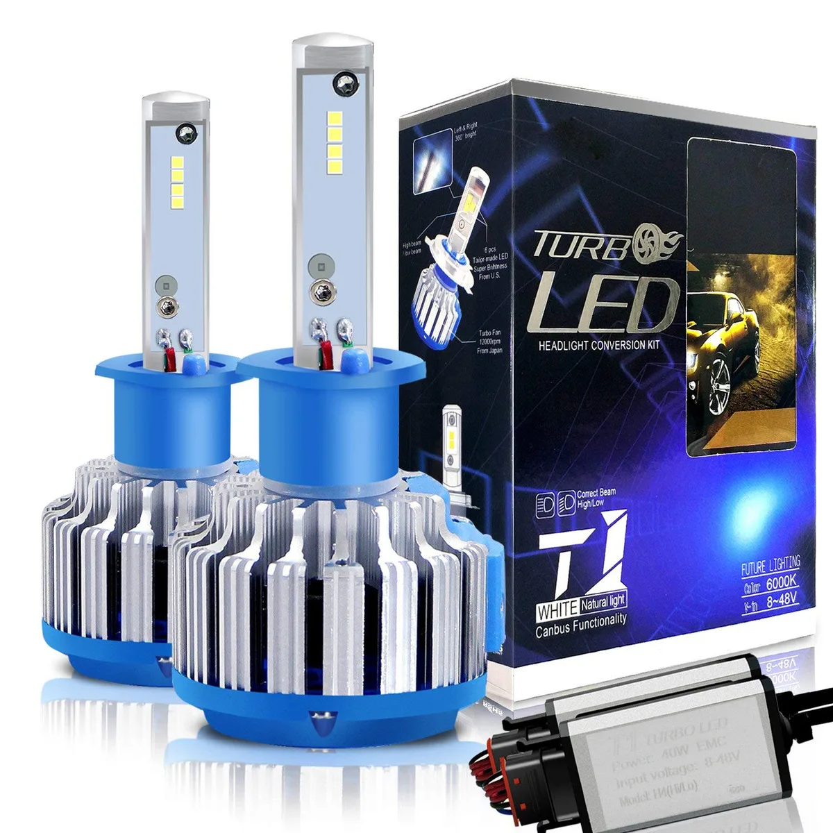 Jansicotek Jansicotek AKAS T1-H1 LED Headlight Bulbs Kit 70W 7200LM 6000K H1 Set of 2 — product photo