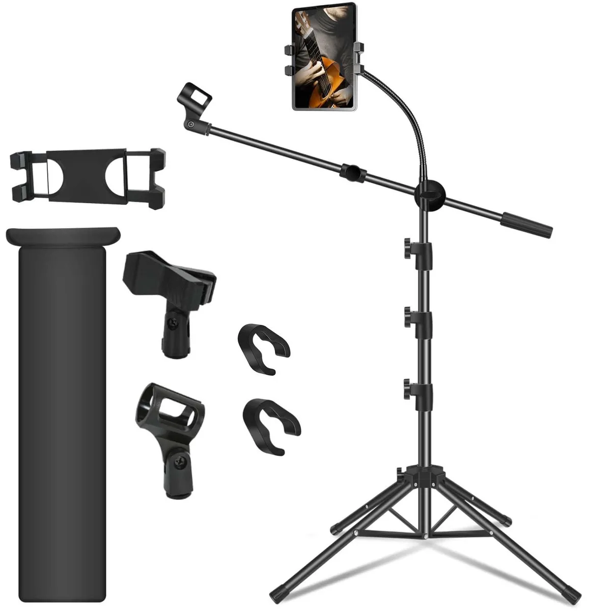  Avid mic 002 Microphone Stand with Tablet Holder 24-63in 360° Gooseneck 2 Clips Black — product photo