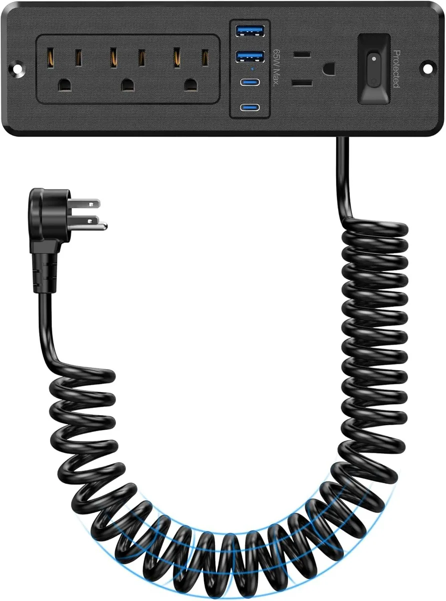 BFKK BFKK 65W USB-C Drawer Outlet Kit 4 AC 4 USB 6ft — product photo