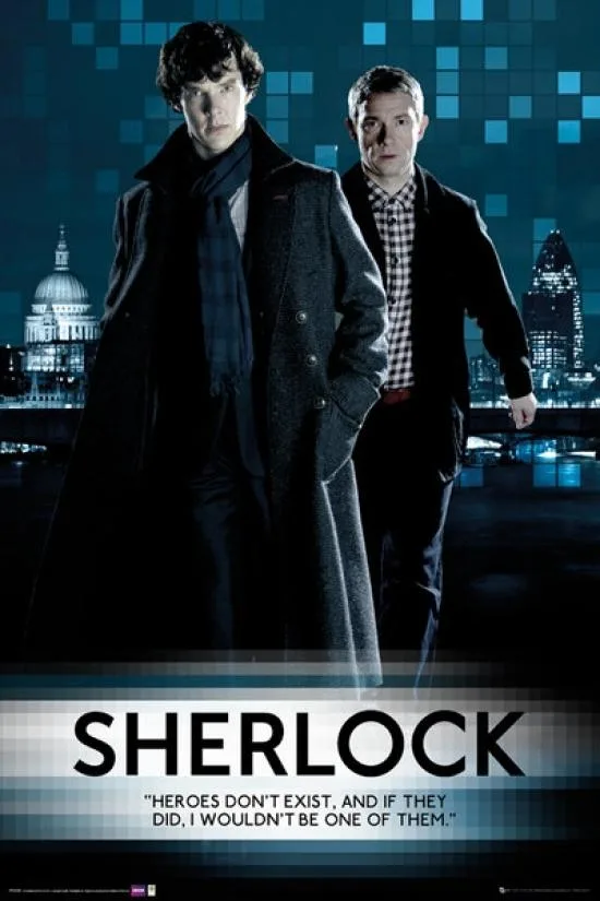 Rectangular Sherlock poster print 22 by 34 inches on heavy paper