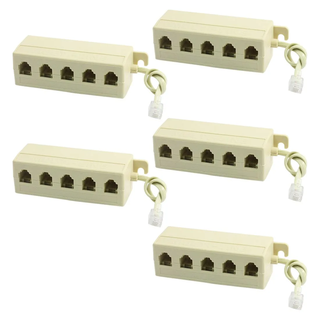 Unique-Bargains Unique-Bargains RJ11 6P4C Male to 5x 6P2C Female 5-Way Telephone Splitter Adapter — product photo