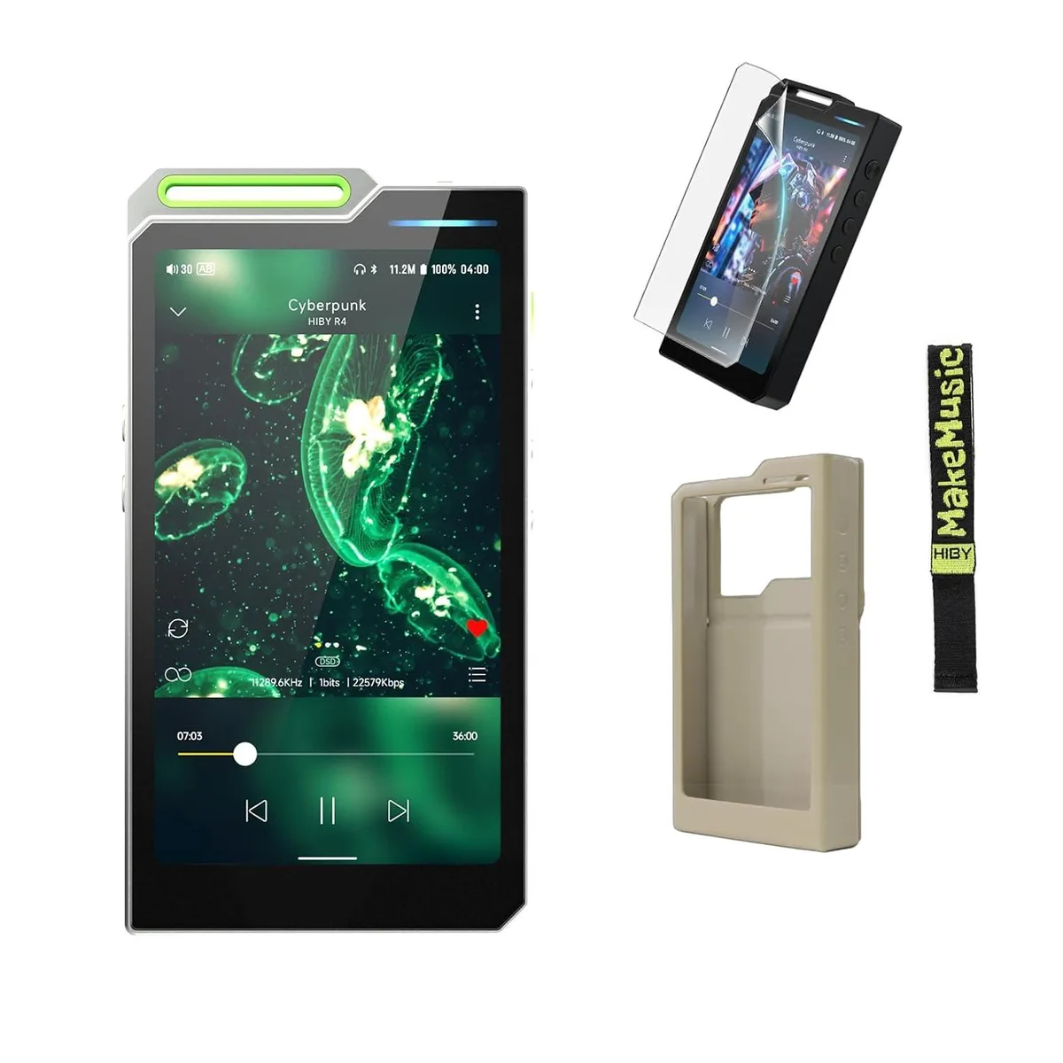 LORDWORLD LORDWORLD R4 MP3 Player Accessories Set Green — product photo