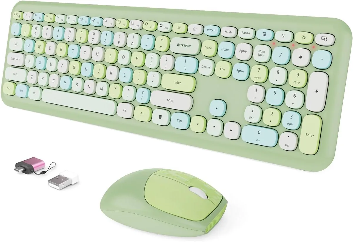 TUKO TUKO Wireless Gaming Keyboard and Mouse Combo Green 2.4GHz 33 ft 13 Hotkeys — product photo