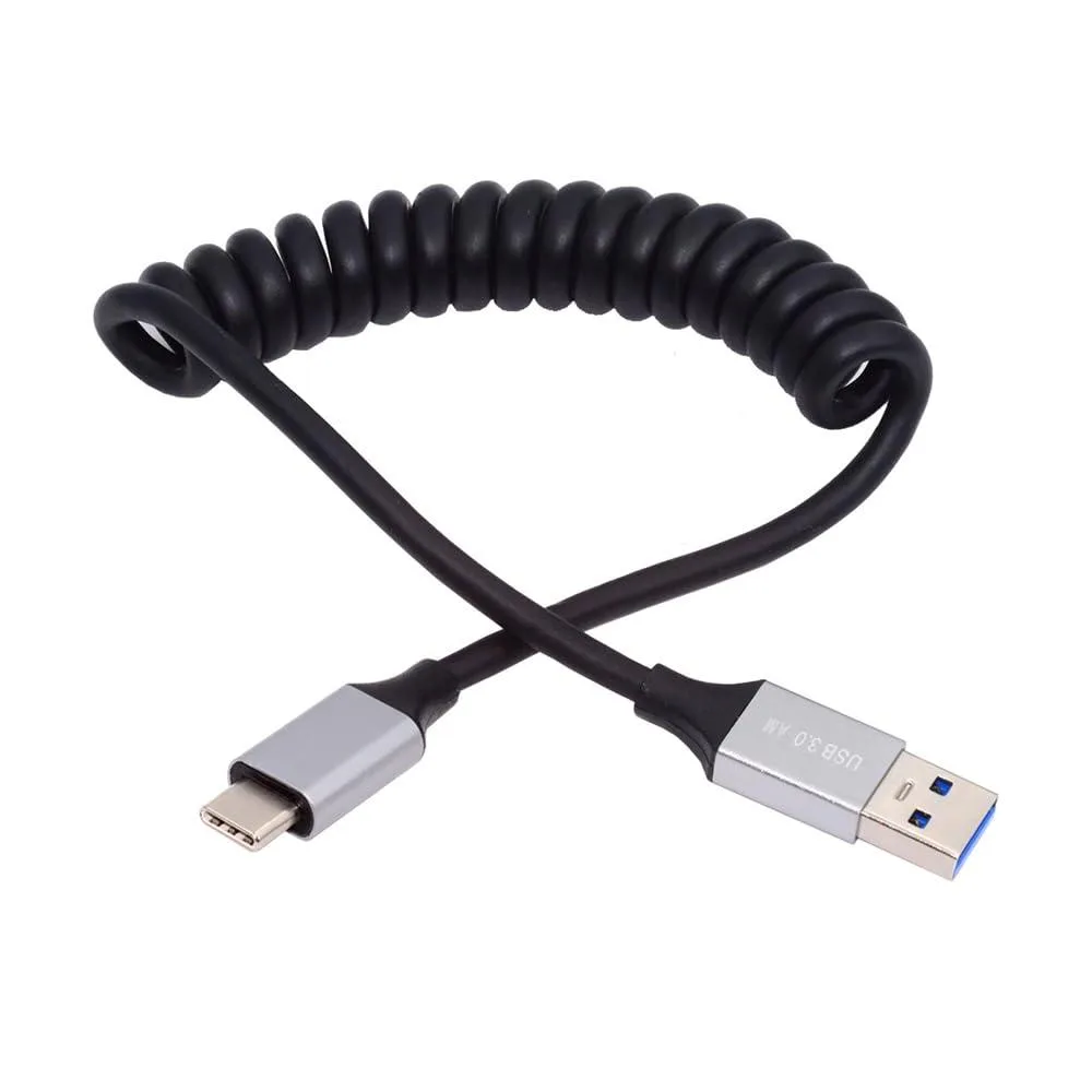 Fervit Fervit USB 3.0 Type-A to USB-C coiled cable 100cm 5Gbps — product photo
