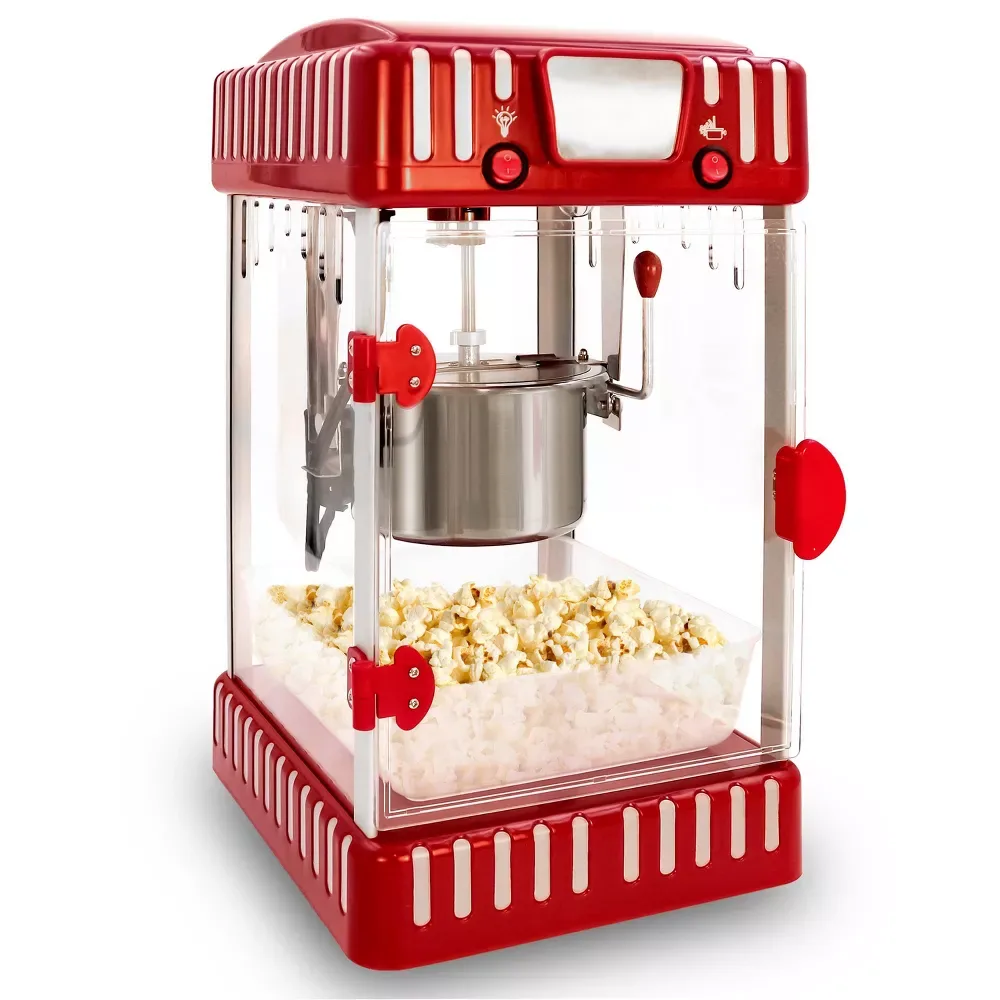 Elite Gourmet Elite Gourmet EPM502 2.5oz kettle popcorn maker, Candy Apple Red / Silver — product photo