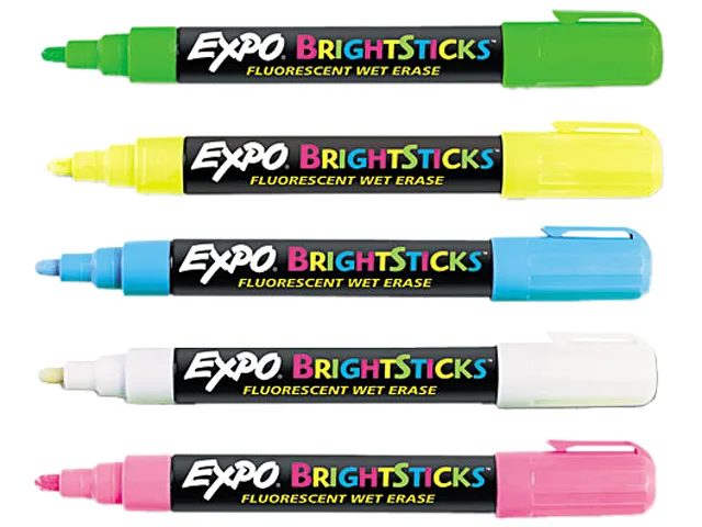 EXPO EXPO 14075 marker set wet-erase fluorescent bullet tip assorted colours — صورة المنتج