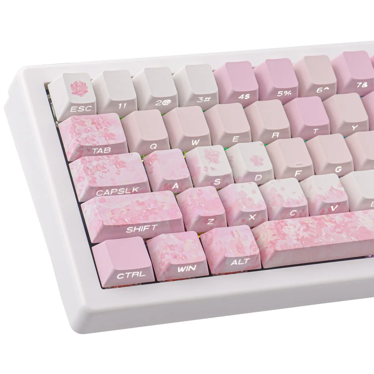 Tsungup TSUS-231107-LYBF Cherry Blossom Tie-Dye PBT Keycap Set 131 Keys Pink — product photo