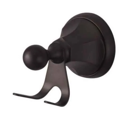 Oil-rubbed bronze robe hook, solid brass, contemporary style
