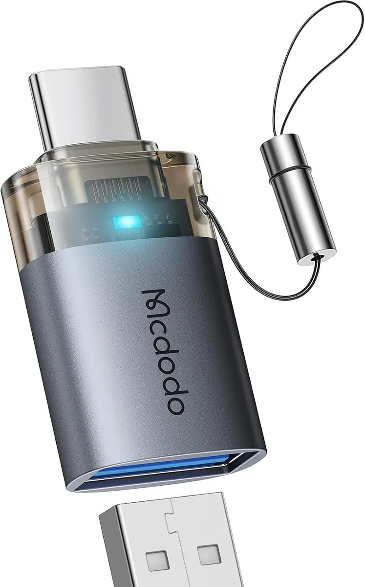 FLEANE FLEANE USB-C Male to USB 3.0 Female OTG Adapter with Lanyard — product photo