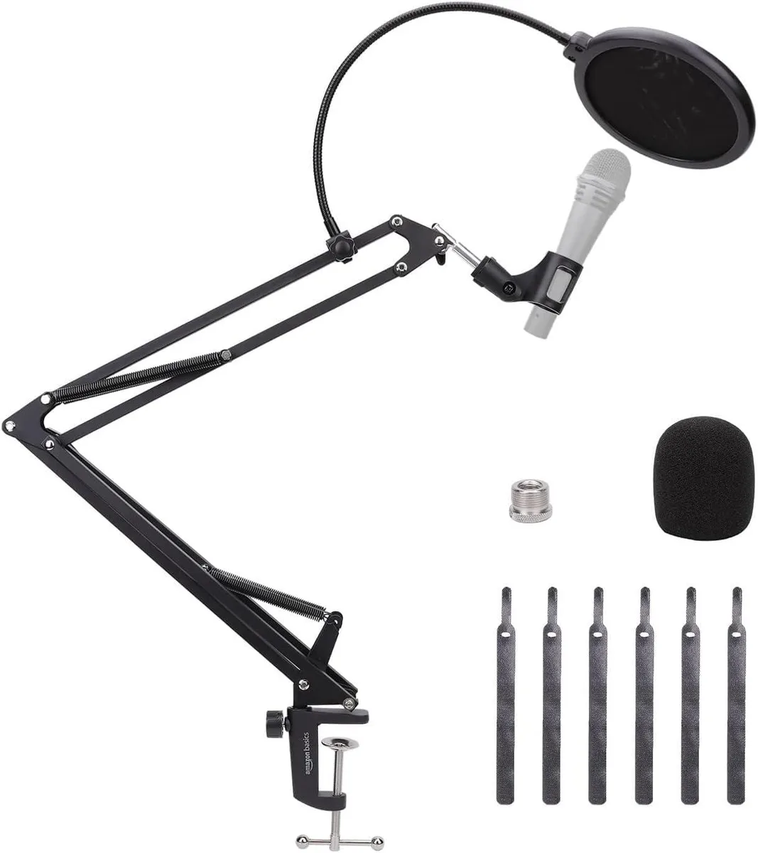 Amazon Basics DS-BBA001 Microphone Boom Arm Stand 14 inch Clamp Black — product photo