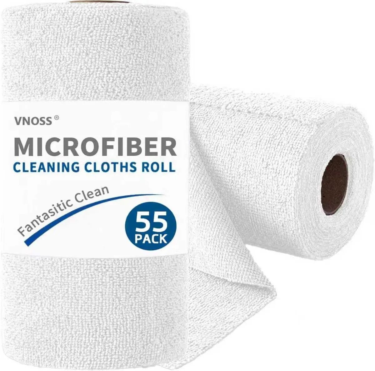 Blue microfiber cloth roll, 55 tear-away sheets, 9 by 7 inches