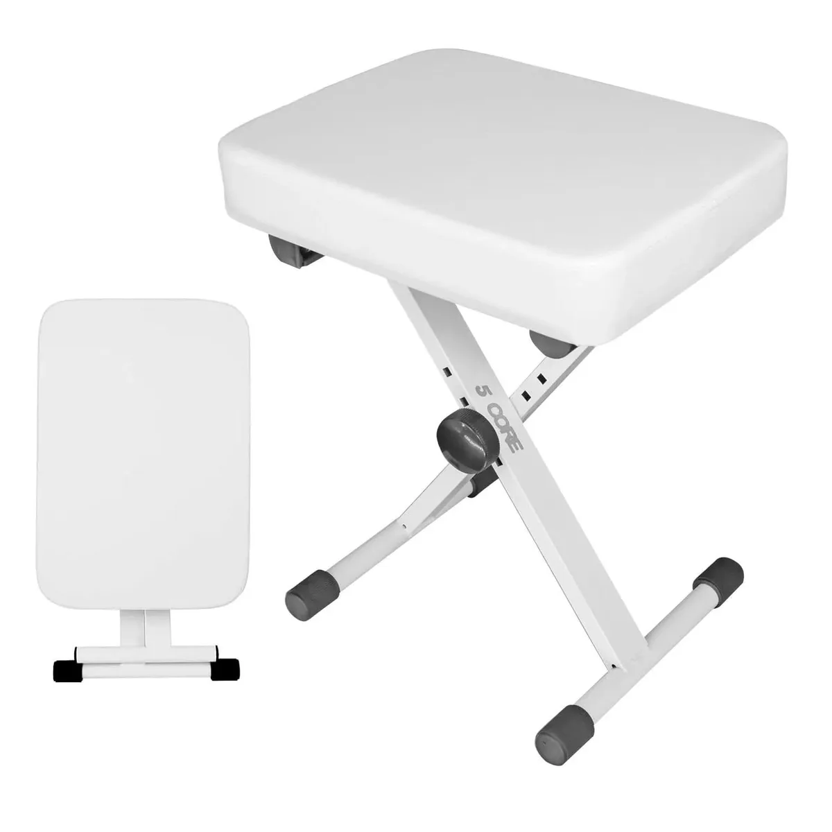 5 Core 5 Core KBB WH HD Keyboard Bench 3 Inch Padded Height Adjustable White — product photo