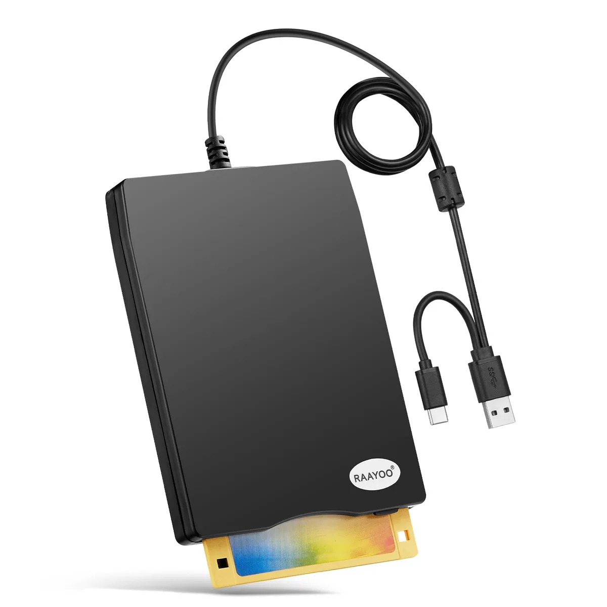 RAAYOO 3.5" Floppy Disk Drive USB-A/C 1.44MB 10 Pack — product photo