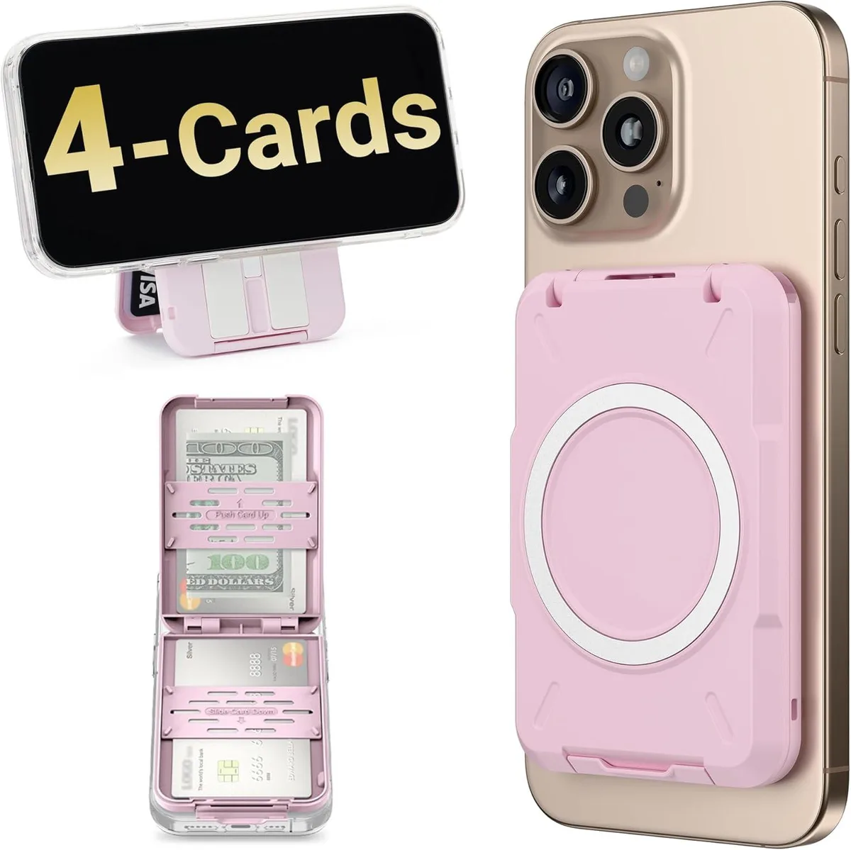 Transcend Transcend Magnetic Phone Wallet RFID Blocking 4-Card Holder MagSafe Compatible iPhone 12-17 — product photo