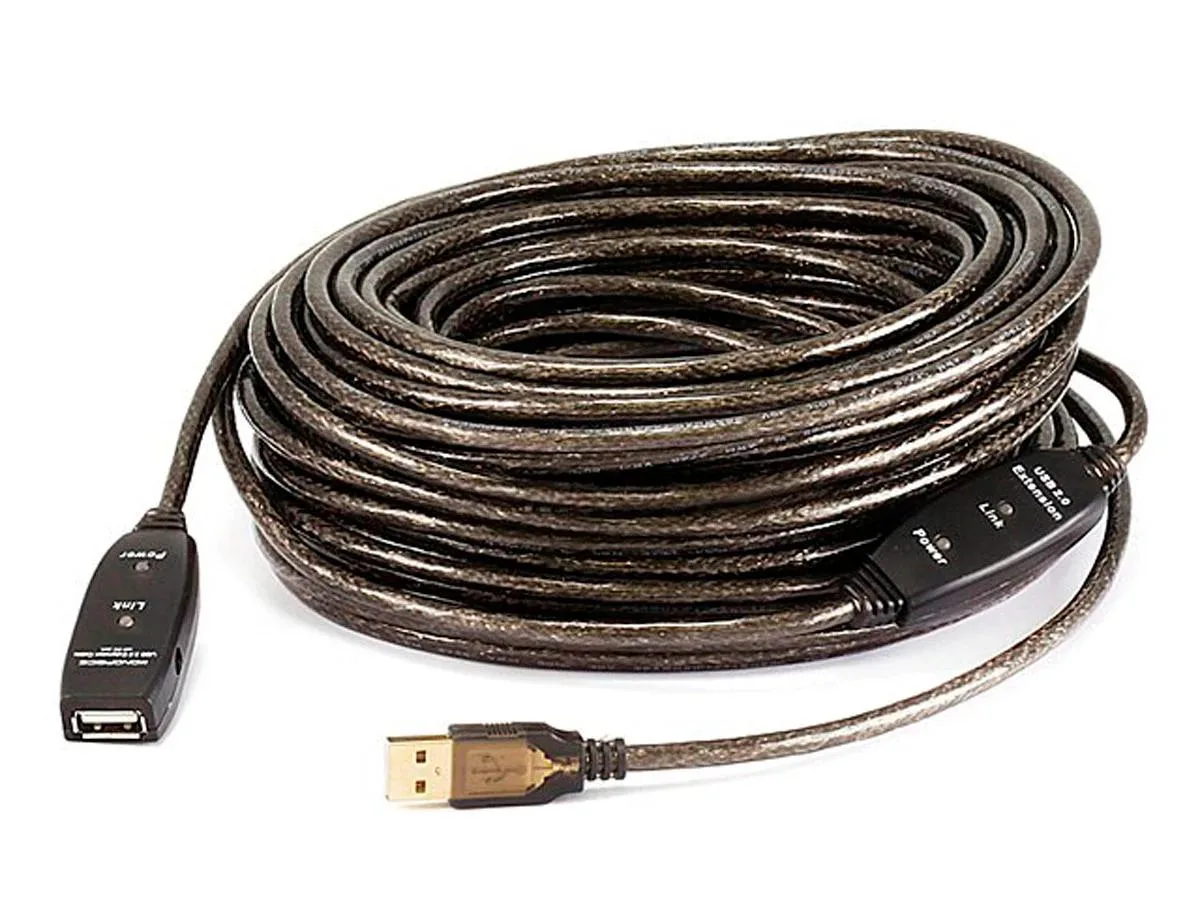 Monoprice Inc. Monoprice 107644 USB 2.0 Active Extension Cable 82 ft Black — product photo