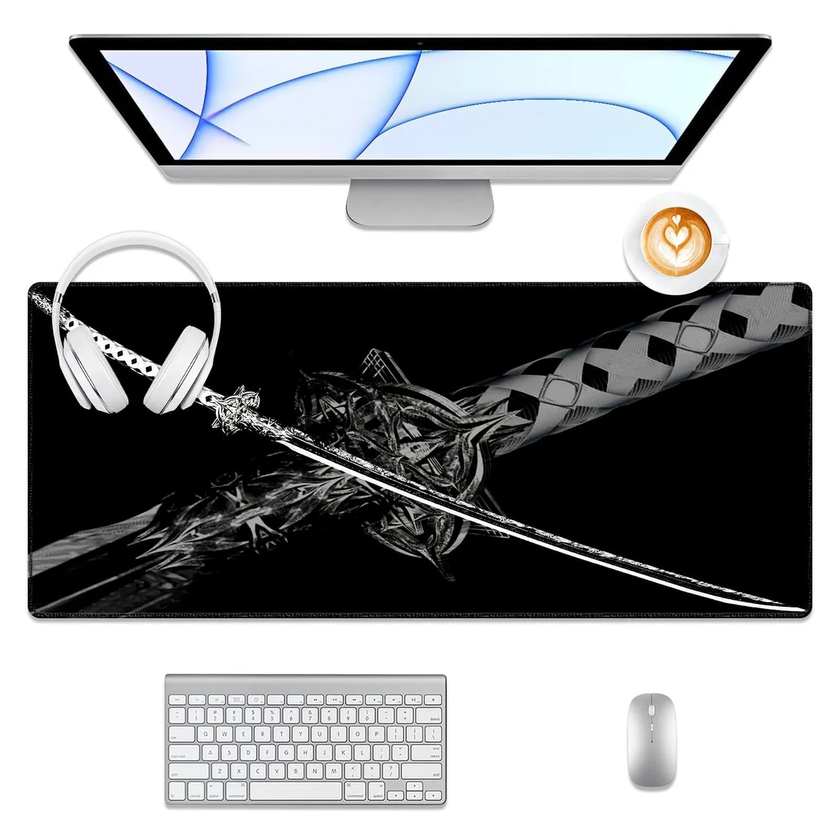 Keychron DJX13-Katana Sword mouse pad 27.6 x 11.8 inch — product photo