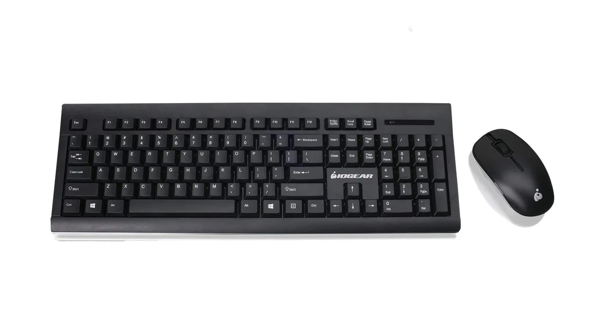 IOGEAR IOGEAR GKM552RB Wireless Keyboard and Mouse Combo 2.4 GHz Spill-Resistant 33 ft — product photo