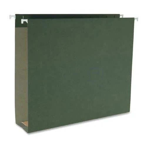 Box of 25 transparent legal hanging file folders with 2 inch expansion