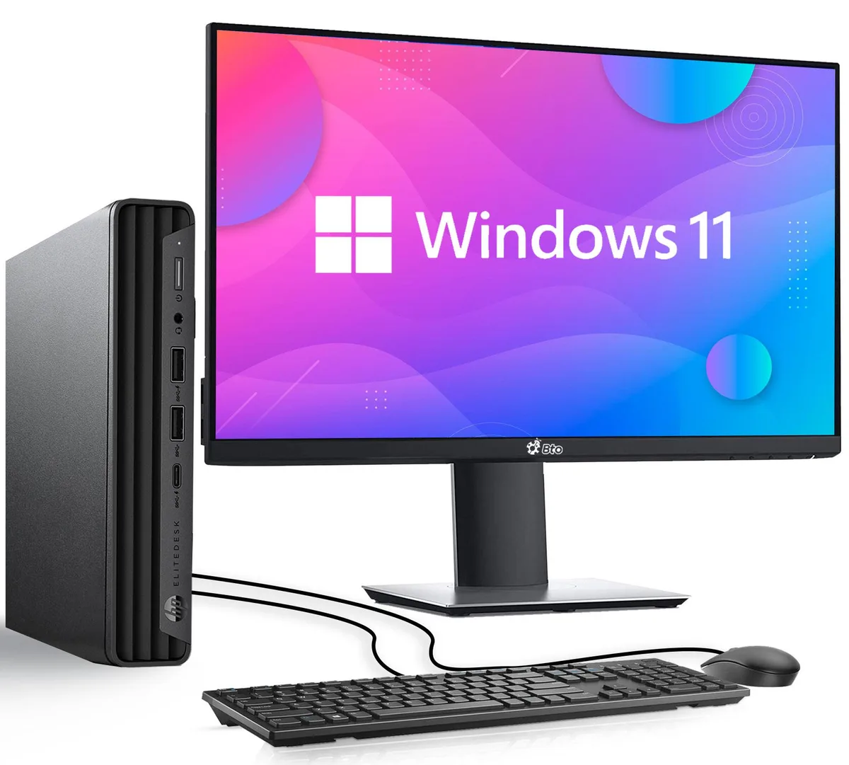 HP HP EliteDesk 800 G6 Mini i5-10500T 3.80 GHz 32GB DDR4 1TB SSD 22" Monitor Windows 11 Pro — product photo