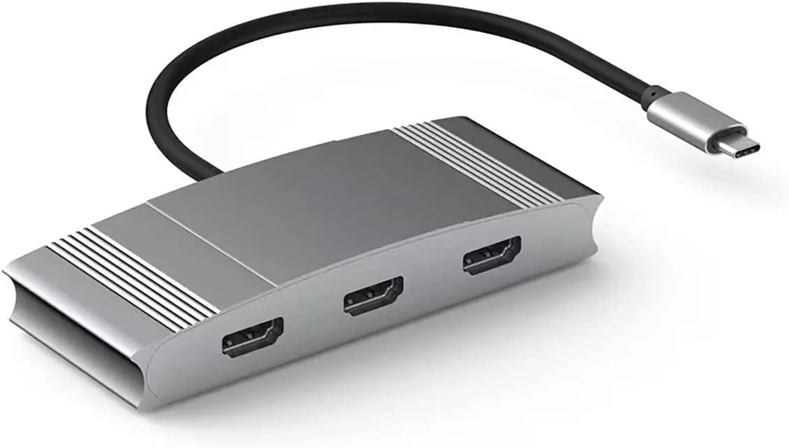 Corn Electronics Corn Electronics USB C to 3 HDMI Adapter Gray 3 Port 4K@60Hz — product photo