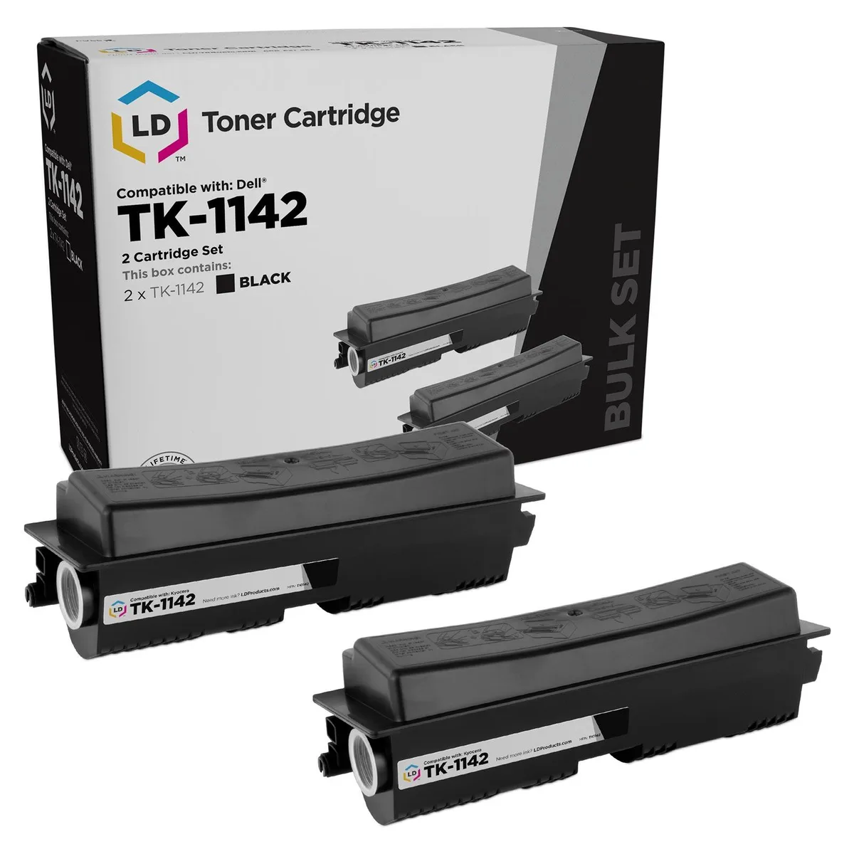 LD Products LD Products TK-1142 Black Toner Cartridge 2-Pack 7200 pages — product photo