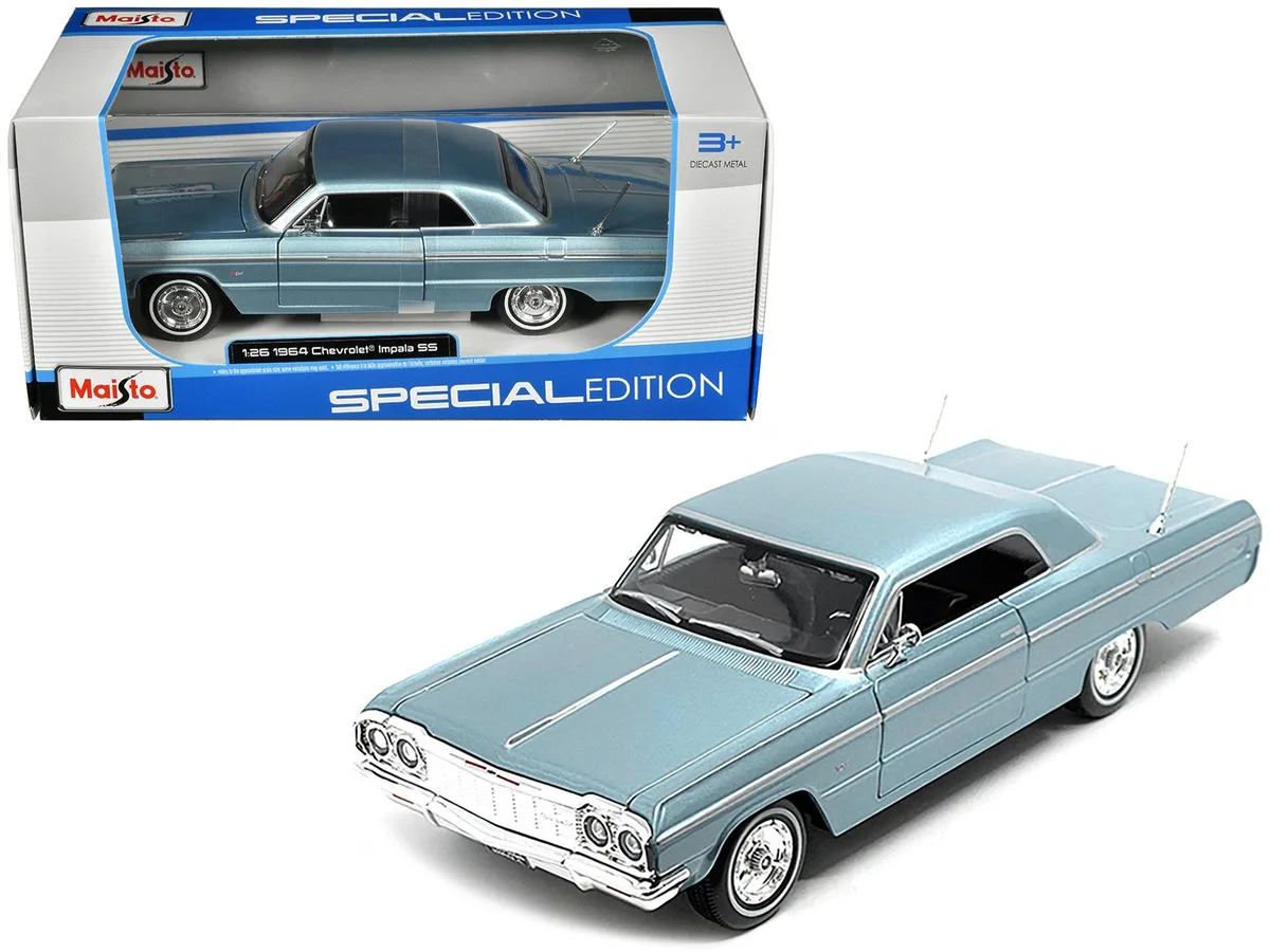 Maisto Maisto 1964 Chevrolet Impala SS Blue Metallic Special Edition 1/26 Hobby Collectible — product photo