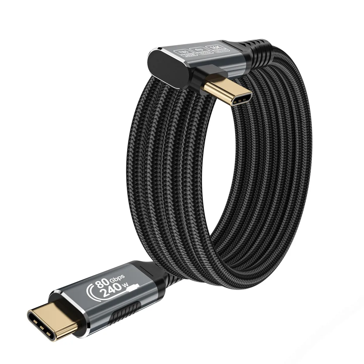 Vszerda Vszerda USB C cable 240W 80Gbps right angle 6.6ft — product photo