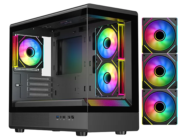 DIYPC DIYPC ARGB-M1-BK Micro ATX PC case — product photo