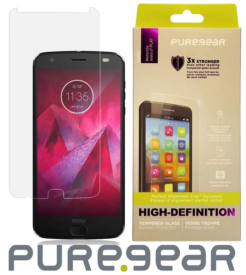 PureGear PureGear SNS-124-SC-N2119-1 Tempered Glass Screen Protector for Moto Z2 Play - Clear — product photo