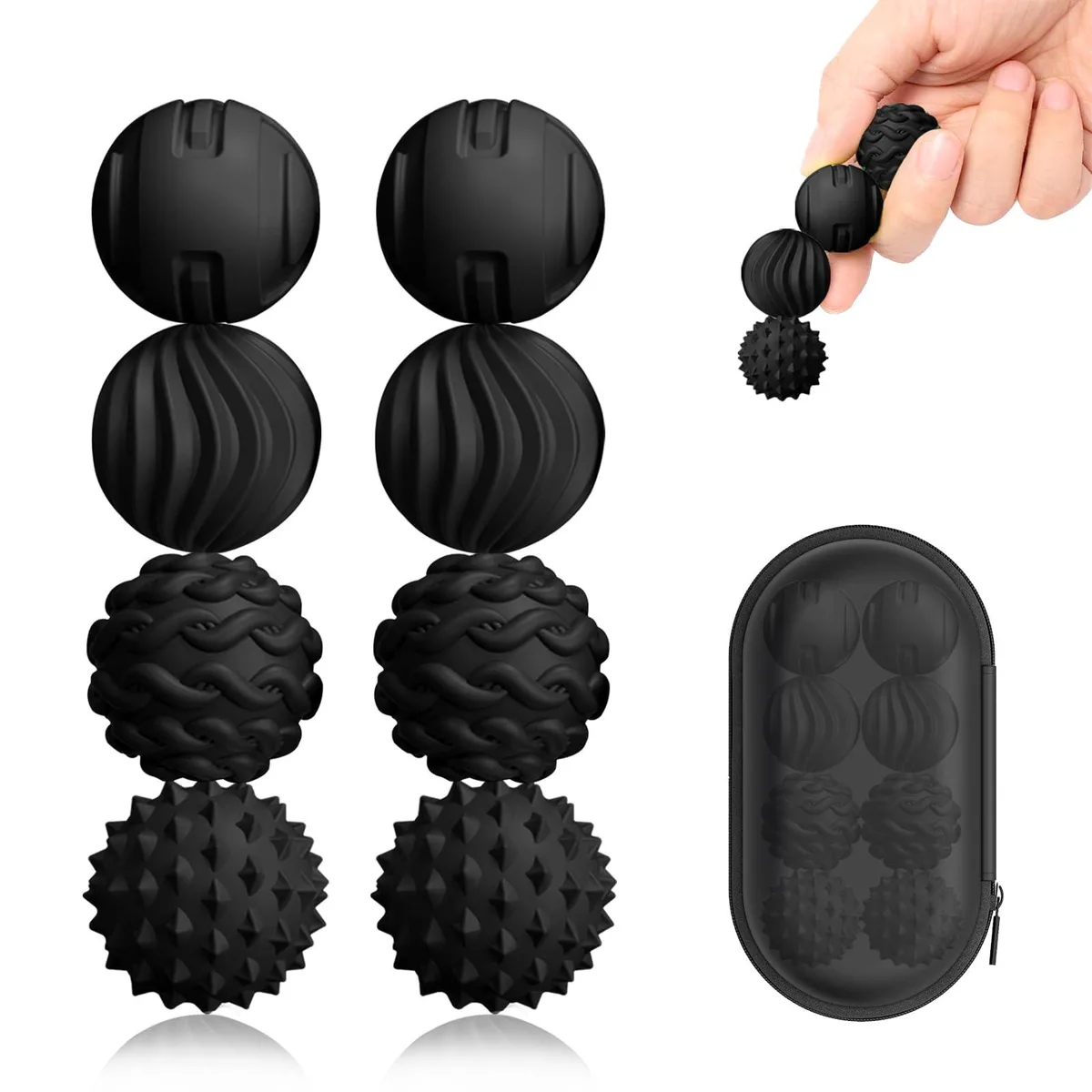  Maireien Silicone Magnetic Sensory Balls Fidget Toys 8 Pack Black 14+ — product photo