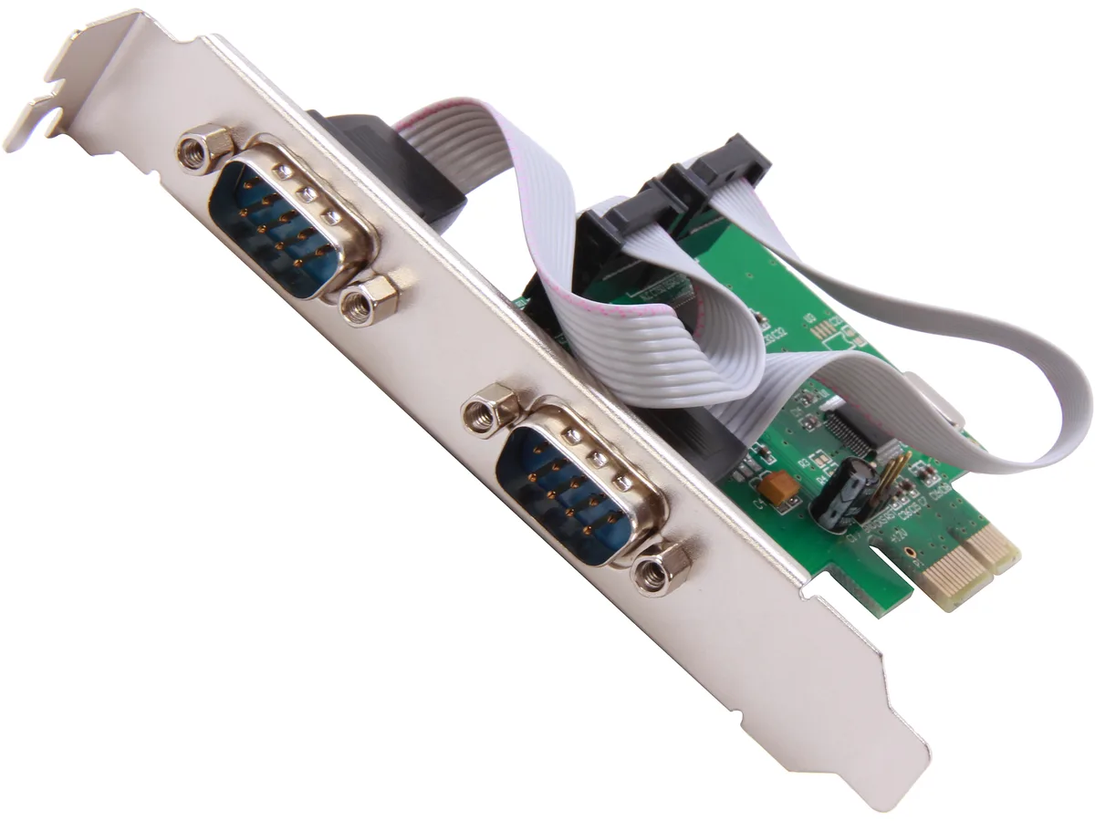 Syba Syba SI-PEX15037 2-port serial DB9 RS-232 PCIe x1 expansion card — product photo