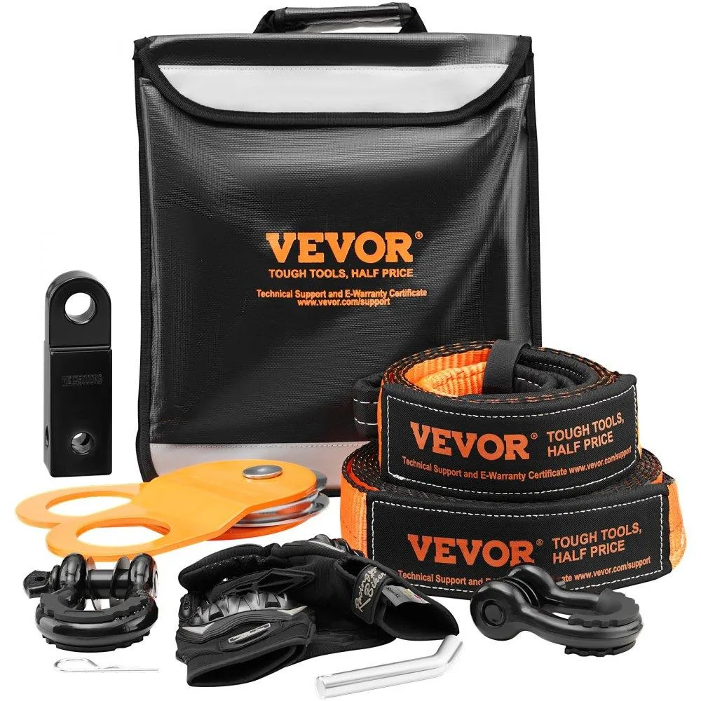 VEVOR VEVOR Off-Road Recovery Kit 3" x 30 ft 30000 lbs Tow Straps 44092 lbs D-Ring Shackles — product photo
