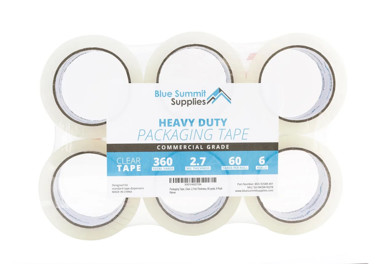 Blue Summit Supplies 6r60y Clear Packing Tape 6 Pack 1.88" x 60 yd 2.7mil — product photo