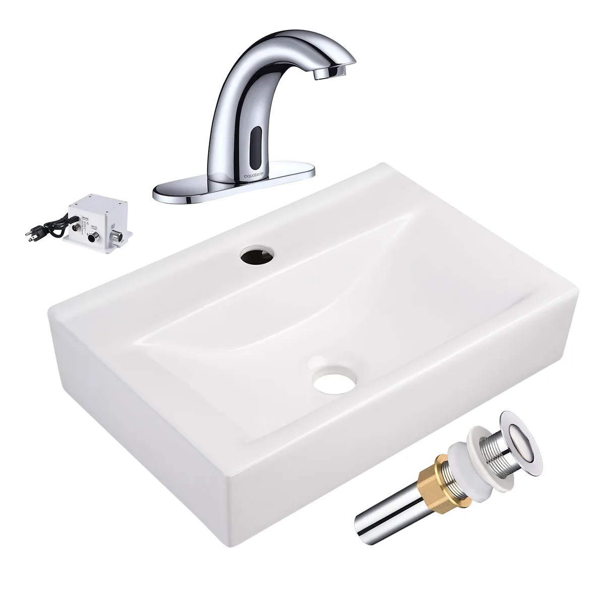 Aquaterior Aquaterior 80PSKSET025-FH1005-CHR undermount bathroom sink 18 — product photo