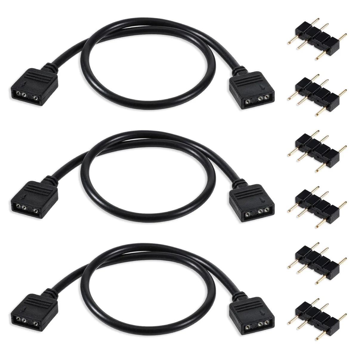  Exclaith 4-Pin Mini DIN Female-to-Female Splitter Cords 30 cm 3-Pack — product photo