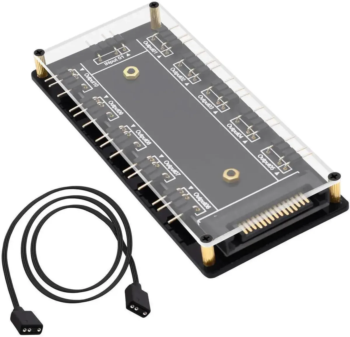 SMUGDESK SMUGDESK 5V 3PIN ARGB Hub 1 to 10 Way Power Splitter Cord with SATA — product photo