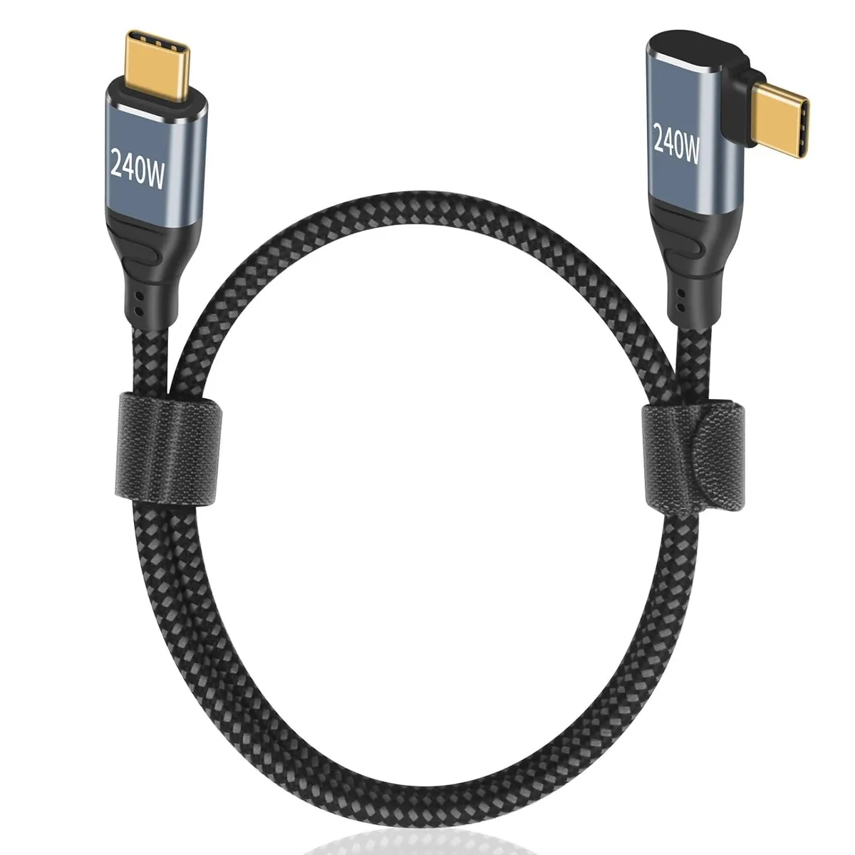BUCIER BUCIER 240W USB C to USB C Cable 6.6 ft 90 Degree Right Angle — product photo