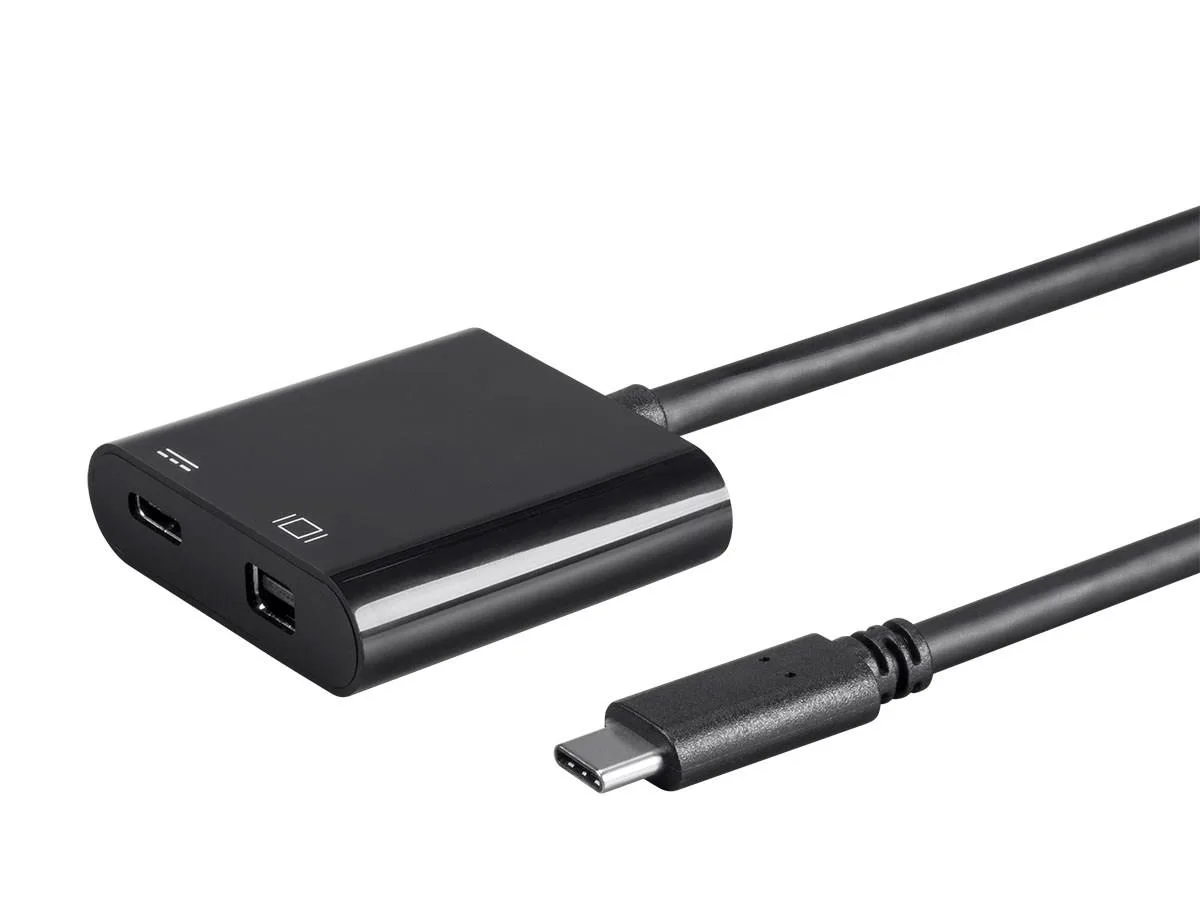 Monoprice Inc. Monoprice 124274 USB-C to Mini DisplayPort &amp; USB-C (F) Dual Port Adapter — product photo