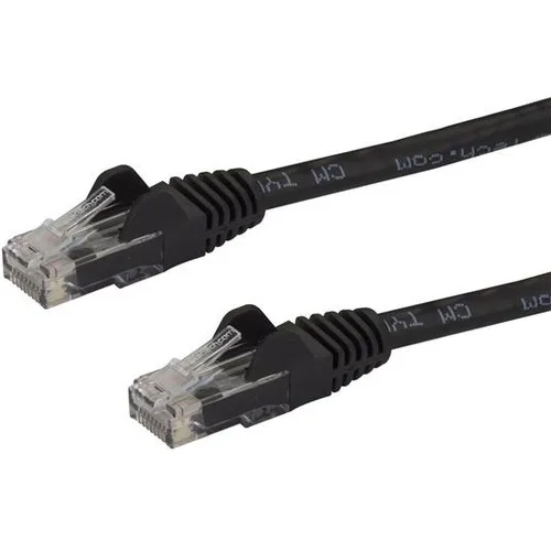 Black 50 ft Cat6 Ethernet cable with snagless RJ45 plugs