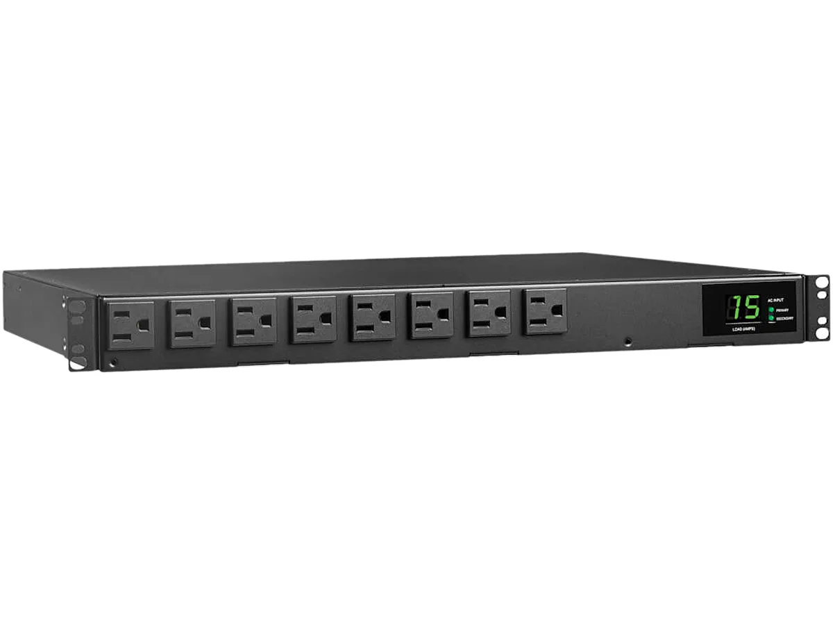 Tripp Lite Tripp Lite PDUMH15ATS PDU 120V 1.44kW 15A 8×5-15R Dual 5-15P 12ft — product photo