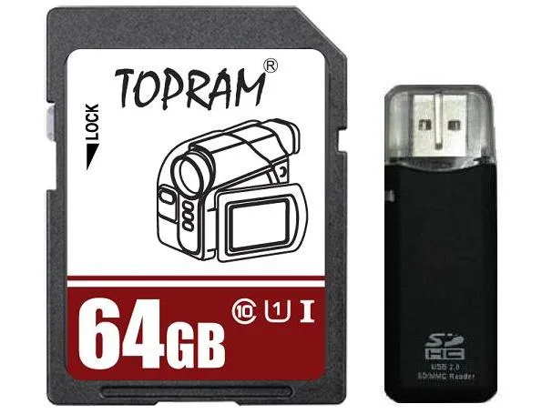 TOPRAM TOPRAM 64GB SDXC UHS-I Class 10 with R3 Reader — product photo
