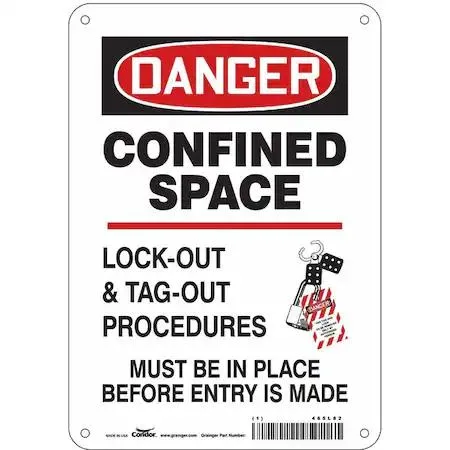 Condor Condor 465L82 Safety Sign 10in x 7in Aluminum Horizontal — product photo