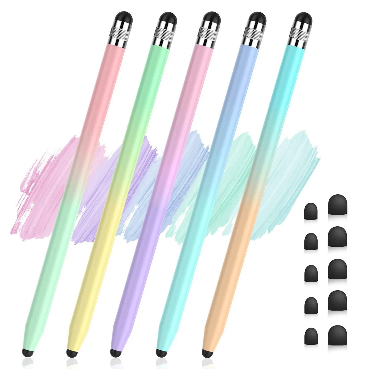  STYLUSHOME 5-Pack Dual-Tip Stylus 0.2" 0.27" 5.7" Aluminium — product photo