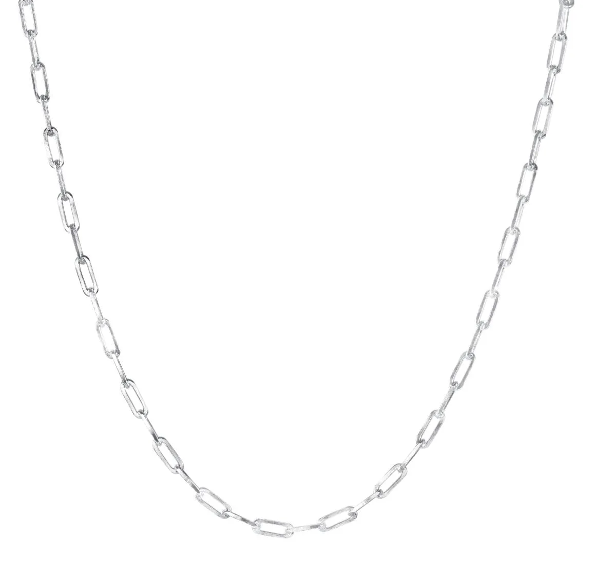MST MST Solid 925 Sterling Silver Paperclip Necklace 3mm 24 Inch — product photo
